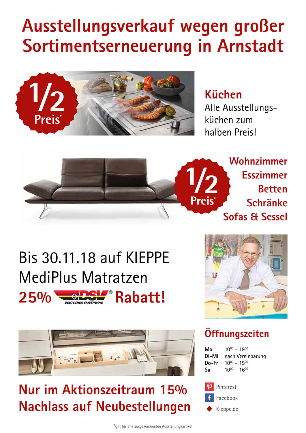 Abverkauf Ausstellung Möbel Kieppe November 2018